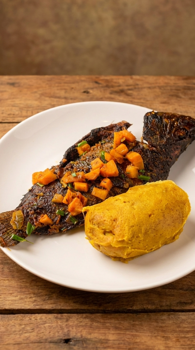 A plate of Okpa dish nicely served