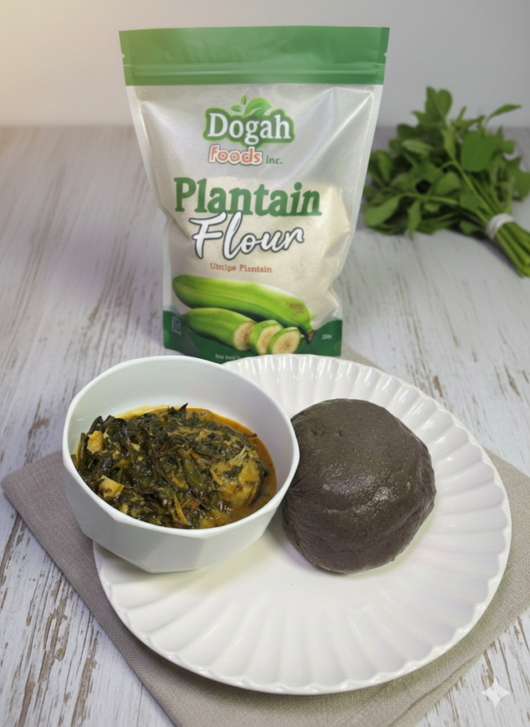 Plantain flour swallow made with Dogah Foods Plantain Flour